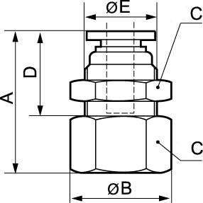 Frs Rpd Parallel female straight bulkhead fitting - RPD TG | Prevost